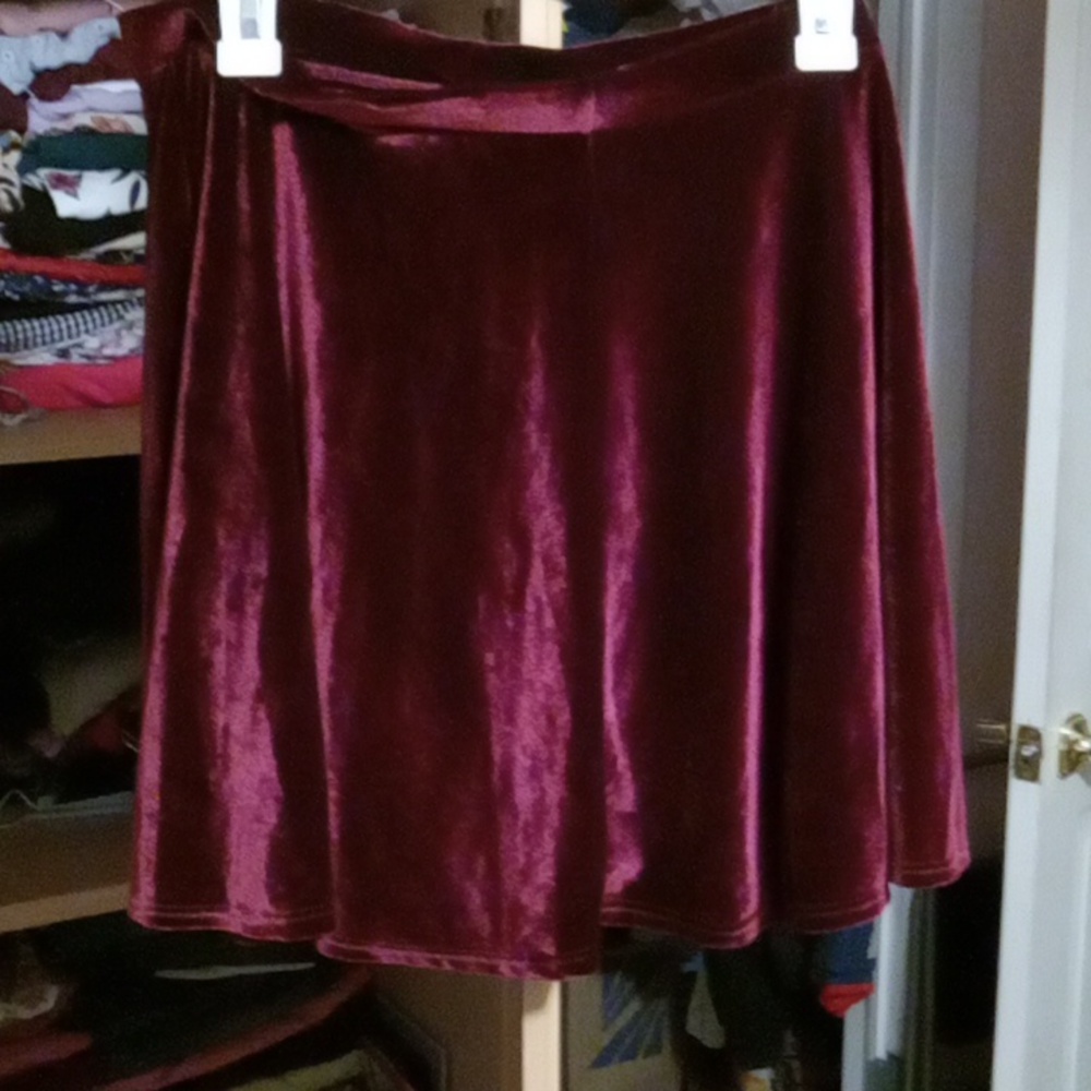 Burgandy velvet skirt